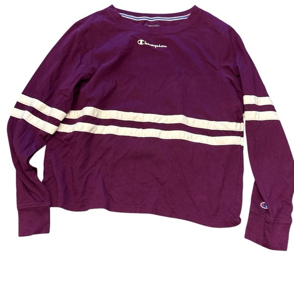Champion Purple and White Crop-top Crew Neck Sweater - Picture 4 of 7